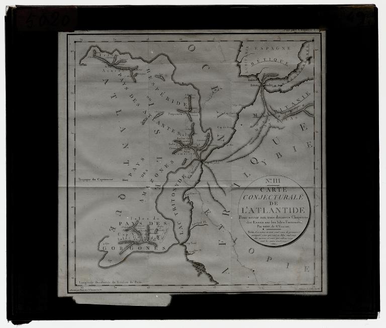 Carte Conjecturale de l'Atlantide de Bory de Saint Vincent